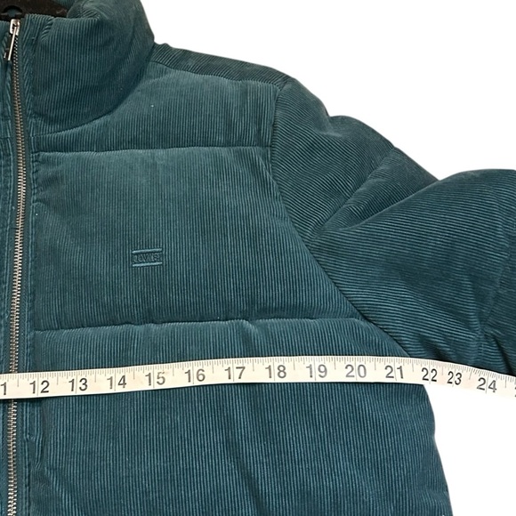 Levi's Women's Zoe Corduroy Puffer Jacket - Teal- Size Medium - Picture 13 of 14